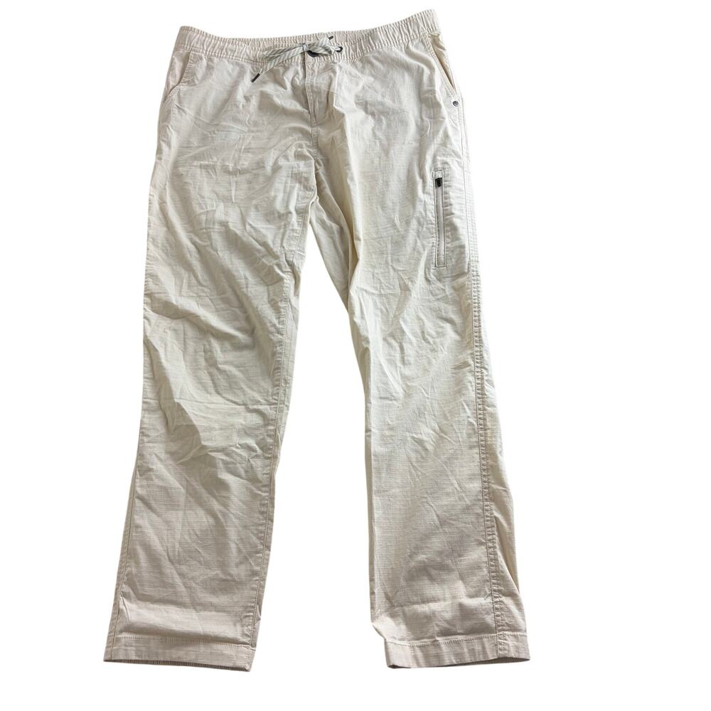 VUORI Womens Ripstop Pants Size XL Cream Cargo Pocket Drawstring VW401 - Picture 2 of 10